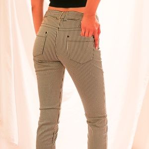 Black and White Striped Skinny Jeans (H&M)